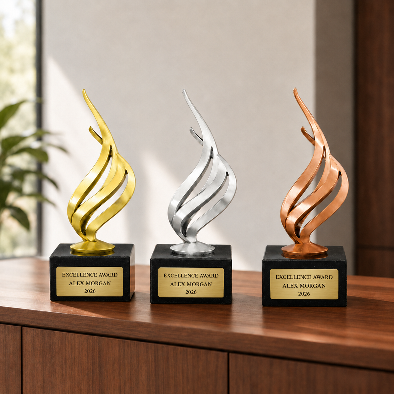 Achievement Flame Award on Marble Base