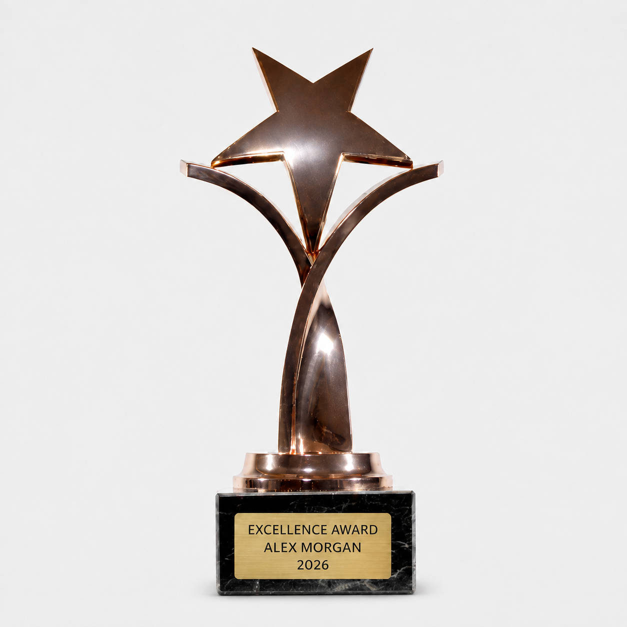 Twisting Star Award on Black Marble Base