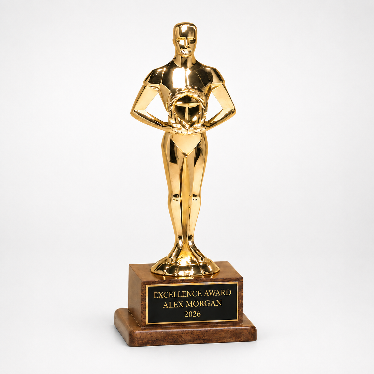 Classic Achiever Figure Award on Walnut Base