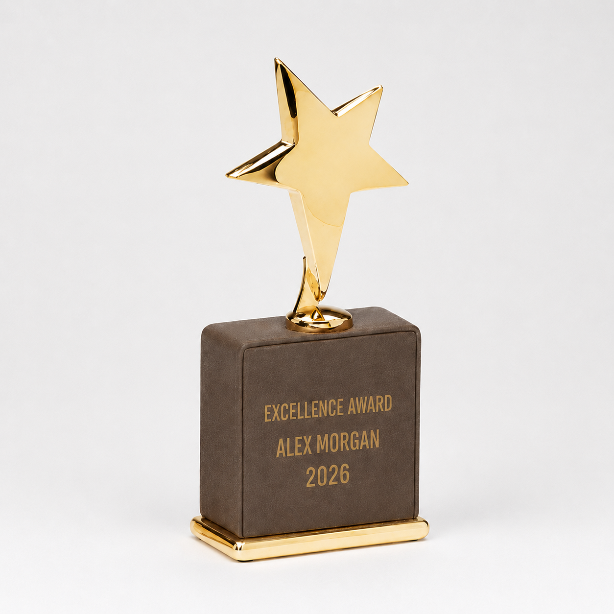Star Award on Leatherette Base