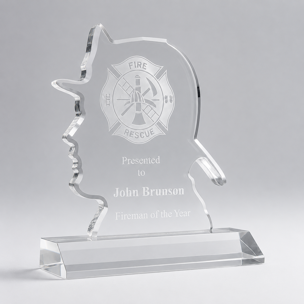 Firefighter Head Acrylic Award