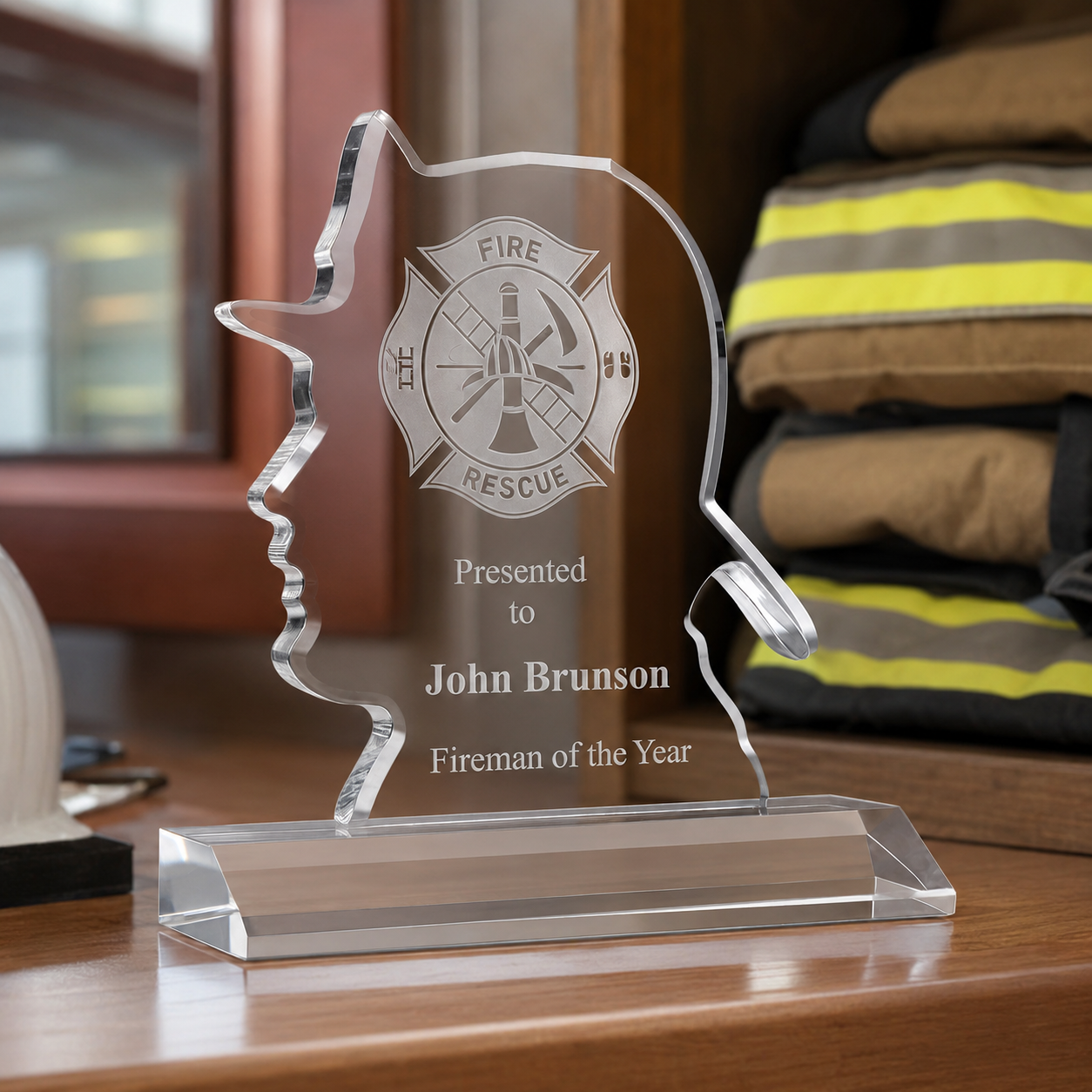 Firefighter Head Acrylic Award