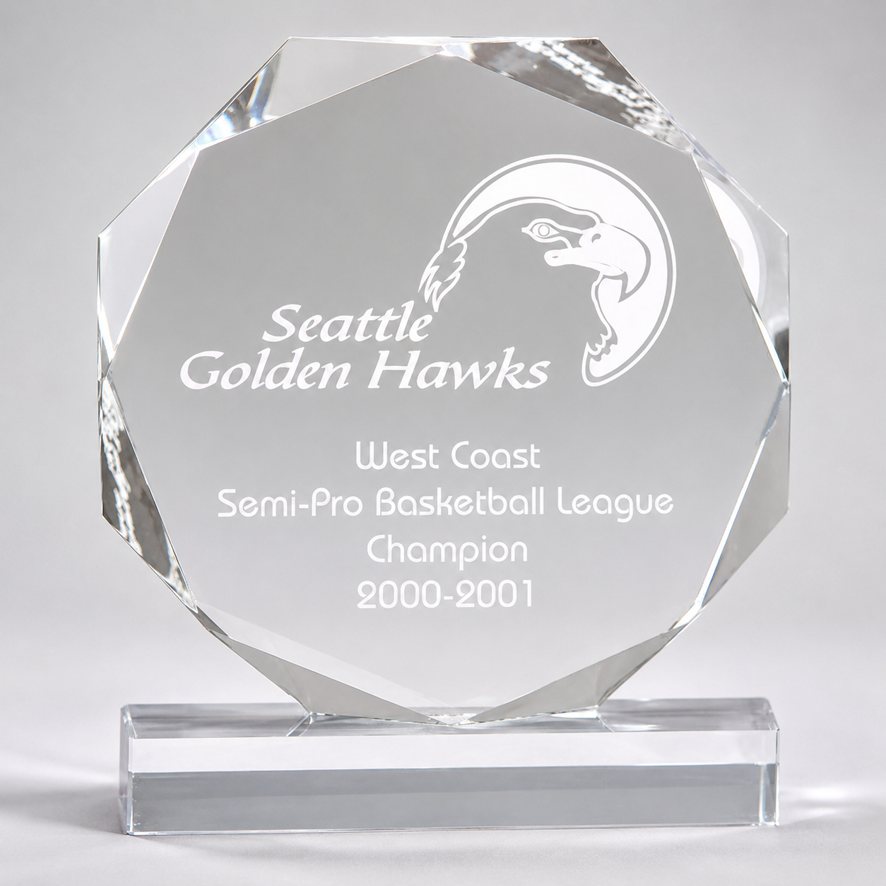 Octagon Acrylic Award on Base
