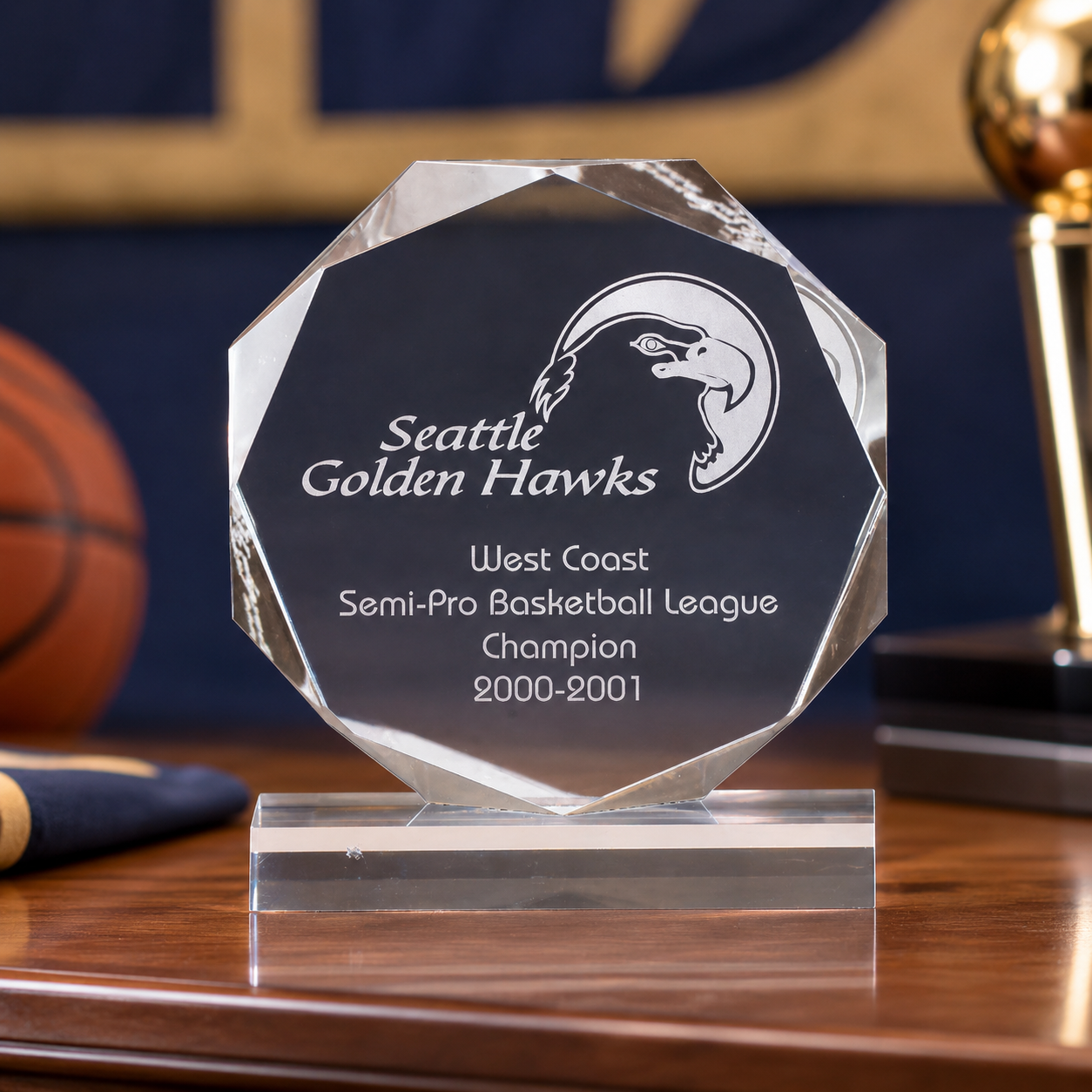 Octagon Acrylic Award on Base