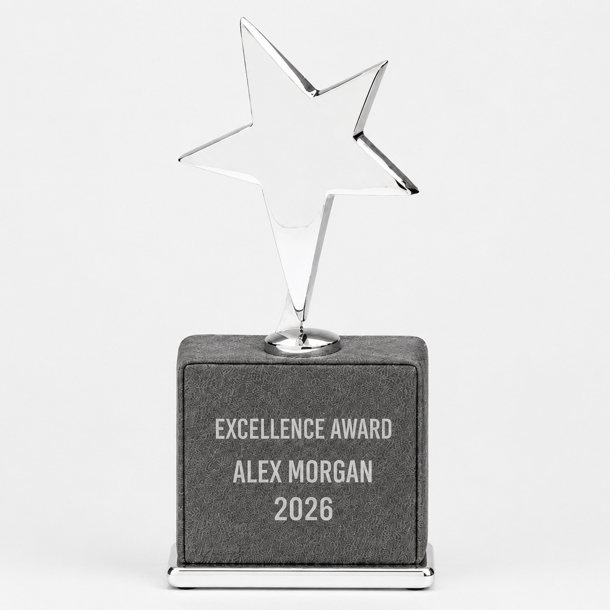 Star Award on Leatherette Base