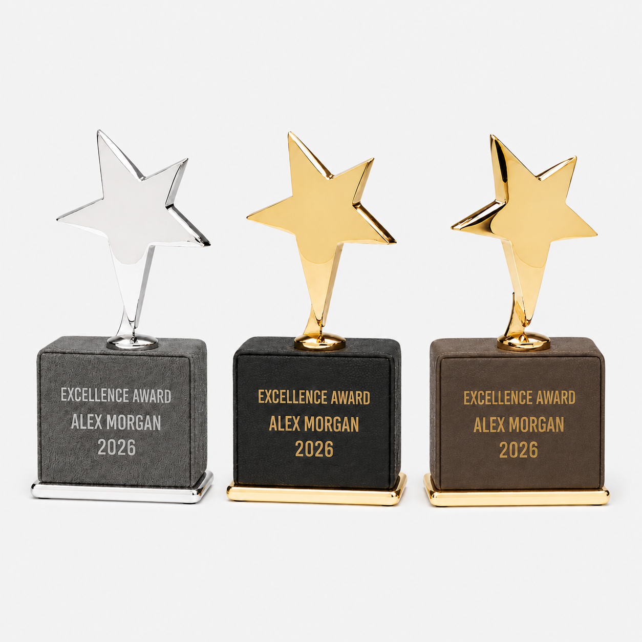 Star Award on Leatherette Base