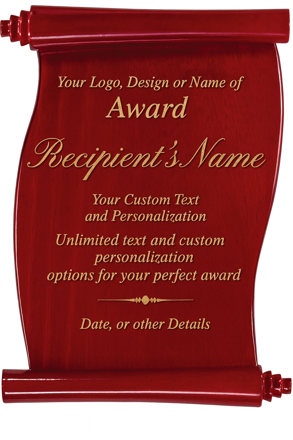 Scroll Rosewood Piano Finish Plaque