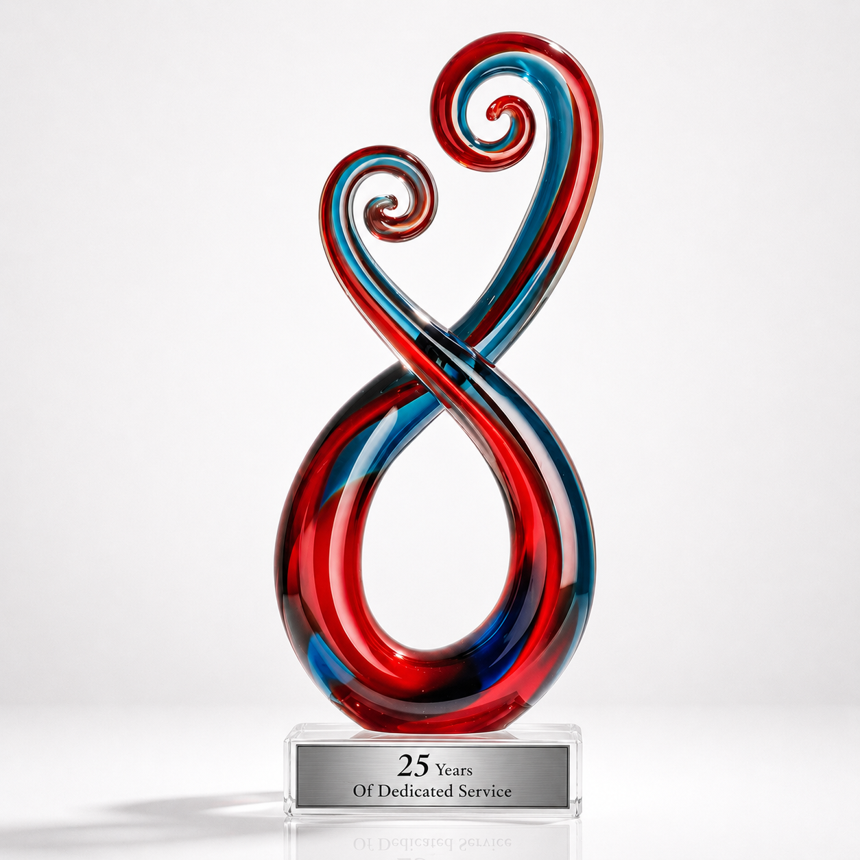 Art Glass Multi Color of Light Blue and Red Octopus Legs