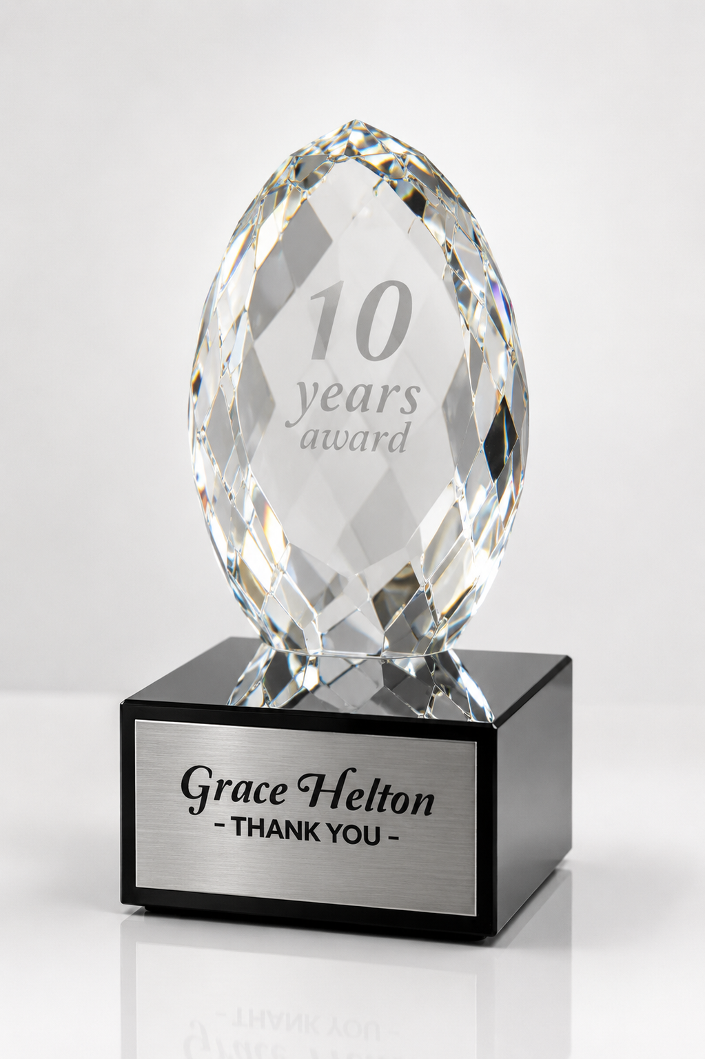 Art Glass Miniature Faceted Clear Crystal Egg