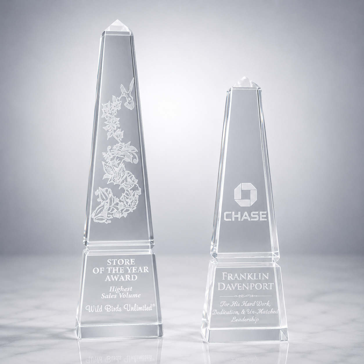 Optic Crystal Groove Obelisk
