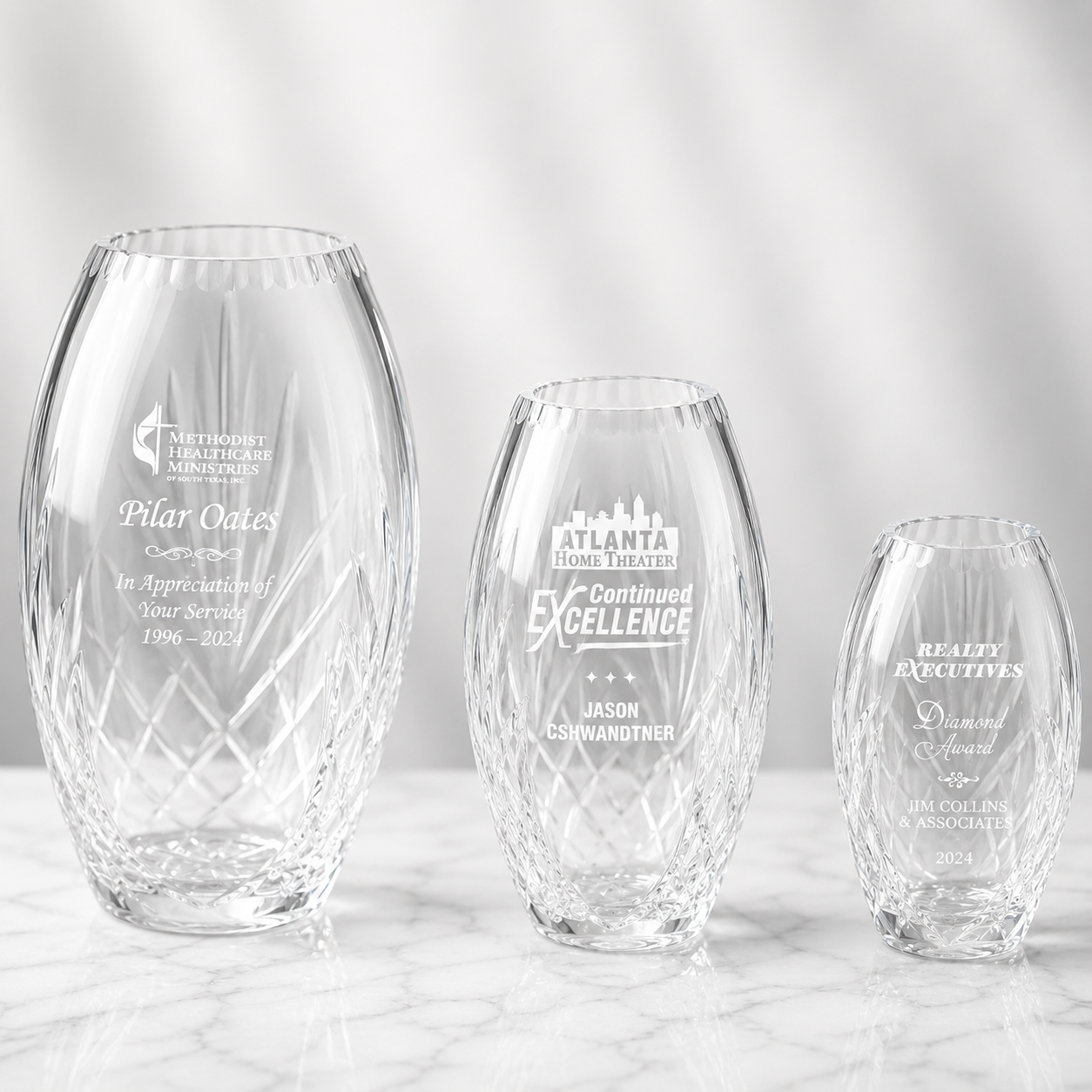 Crystal Barrel Vase