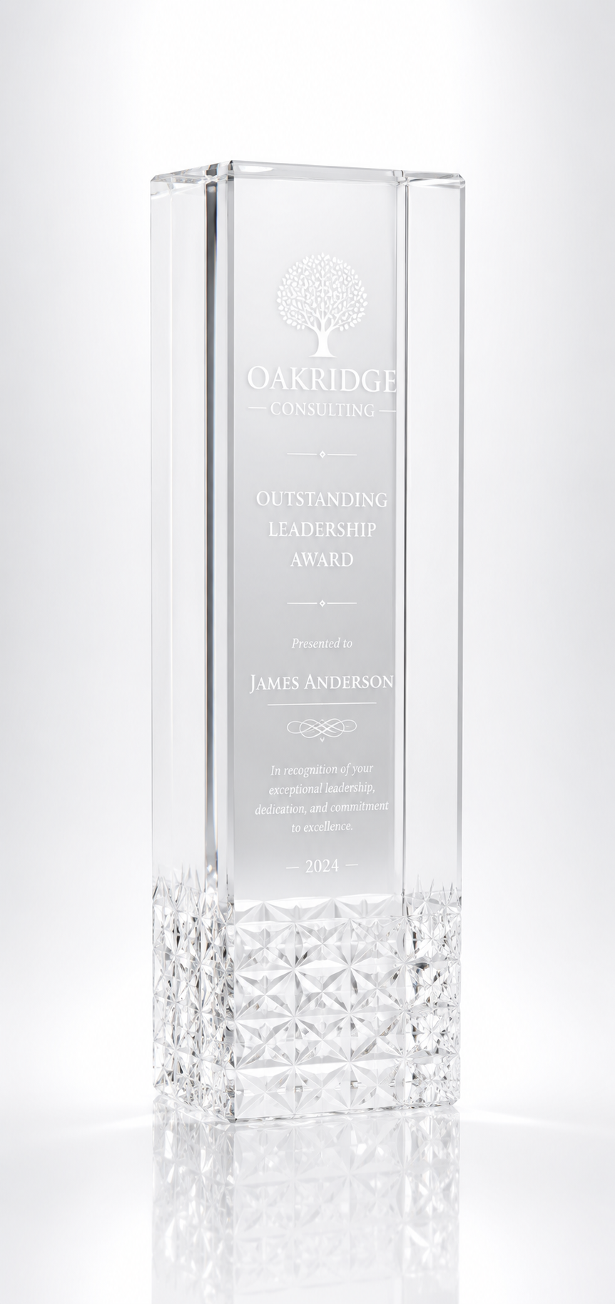 Carved Asterisk Crystal Tower