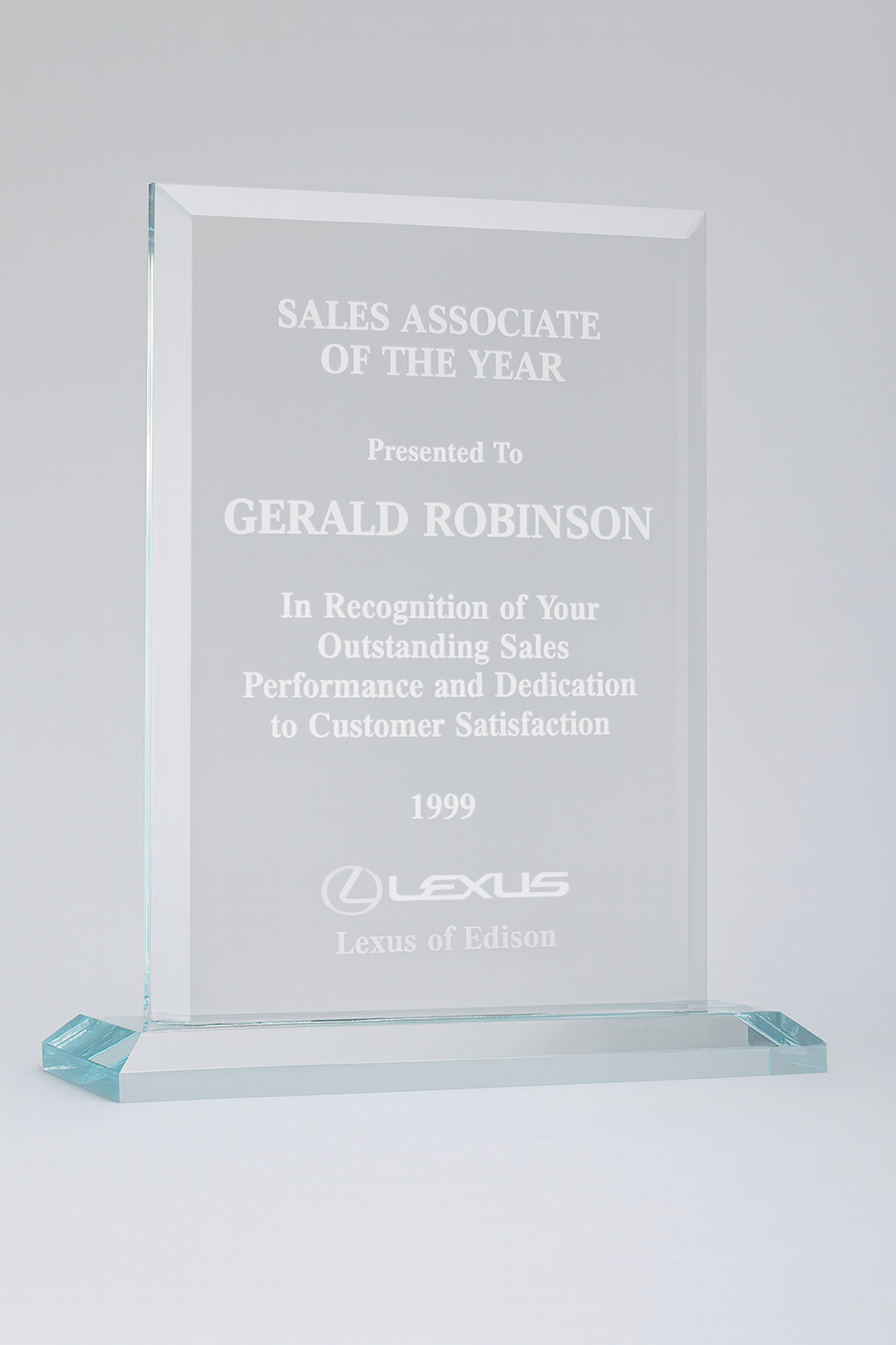 Apex Series Acrylic Award on Acrylic Base.