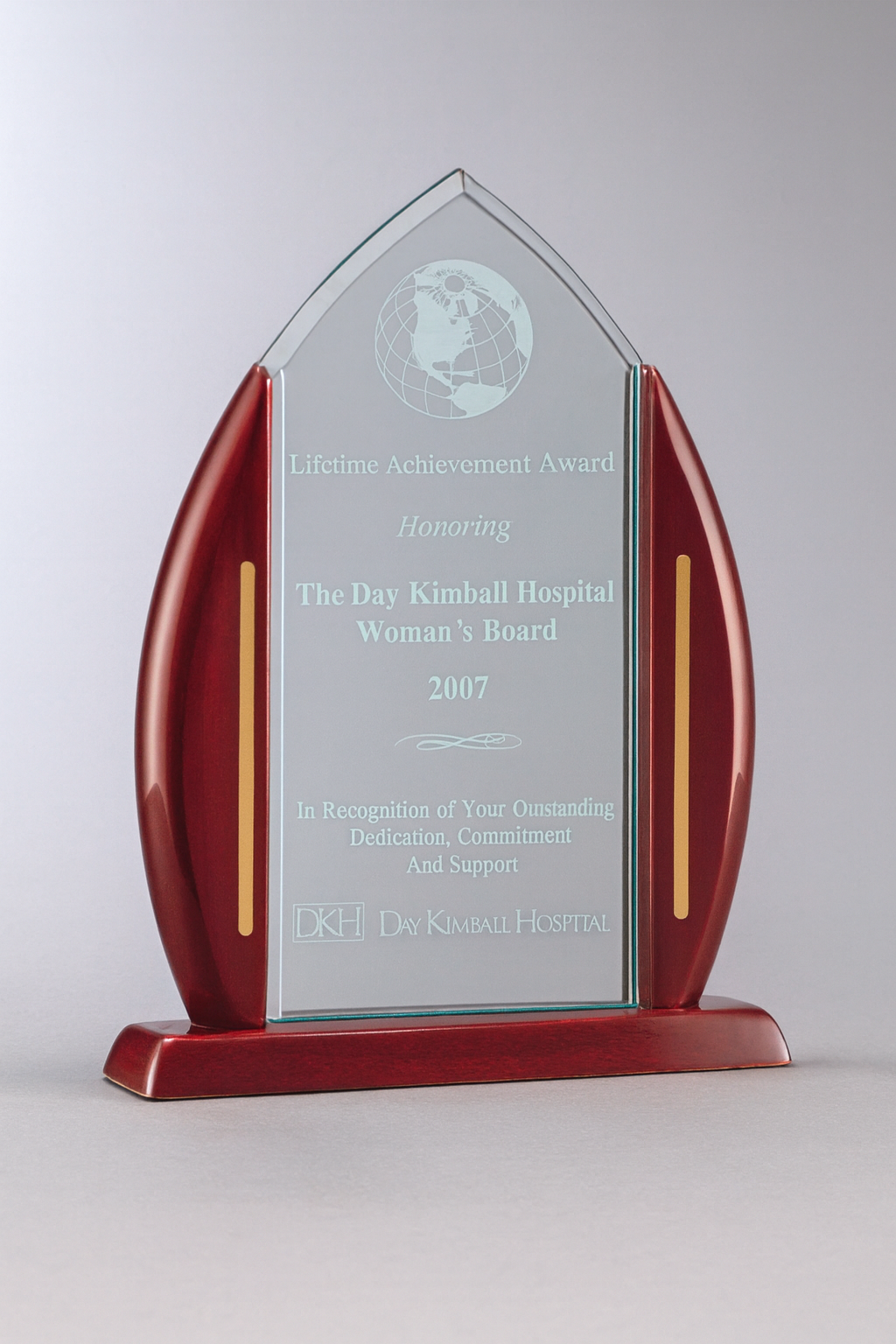 Acrylic Award on a Rosewood Piano Finish Base