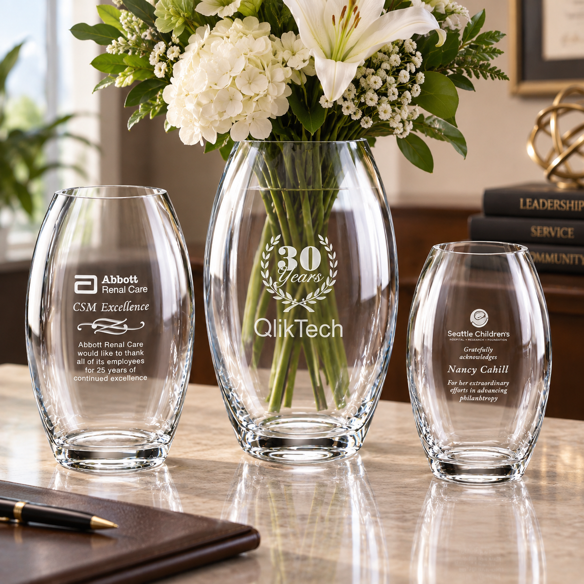 Clear Oval Vase
