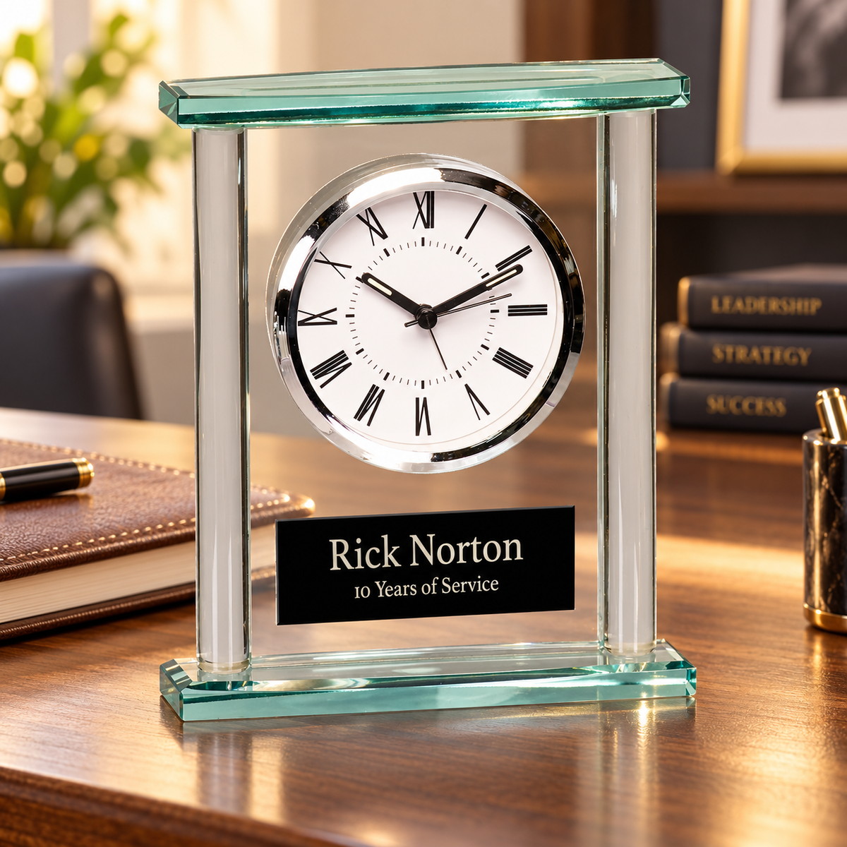 Rectangle Glass Desk Clock