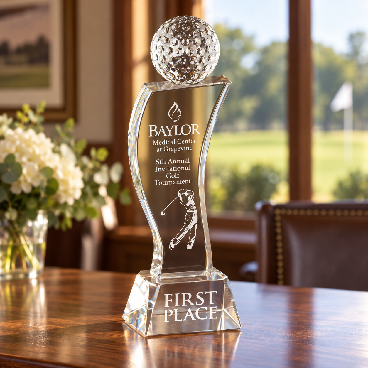 Crystal Golf Wave Tower Award