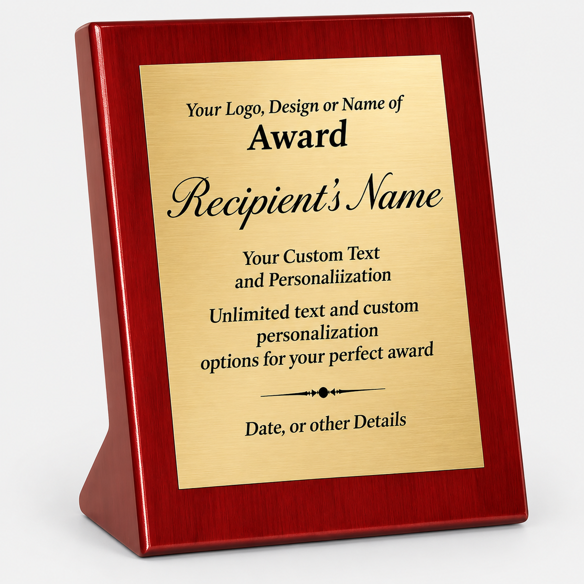 Piano Finish Stand-Up Plaque with Plate