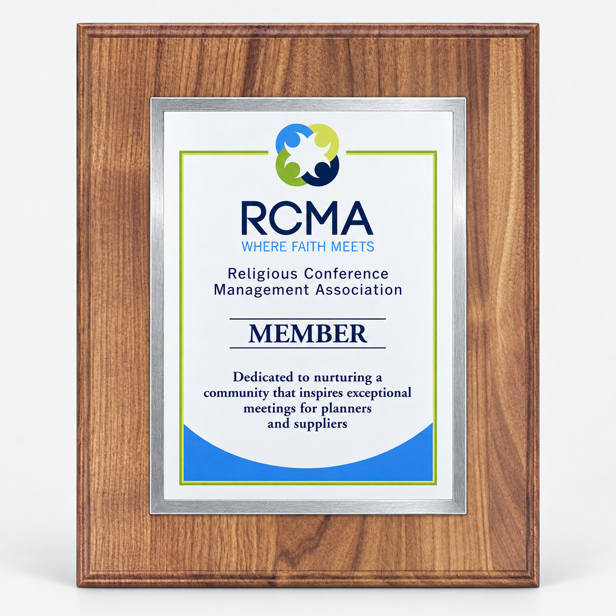 Walnut Finish Plaque with Color Plate