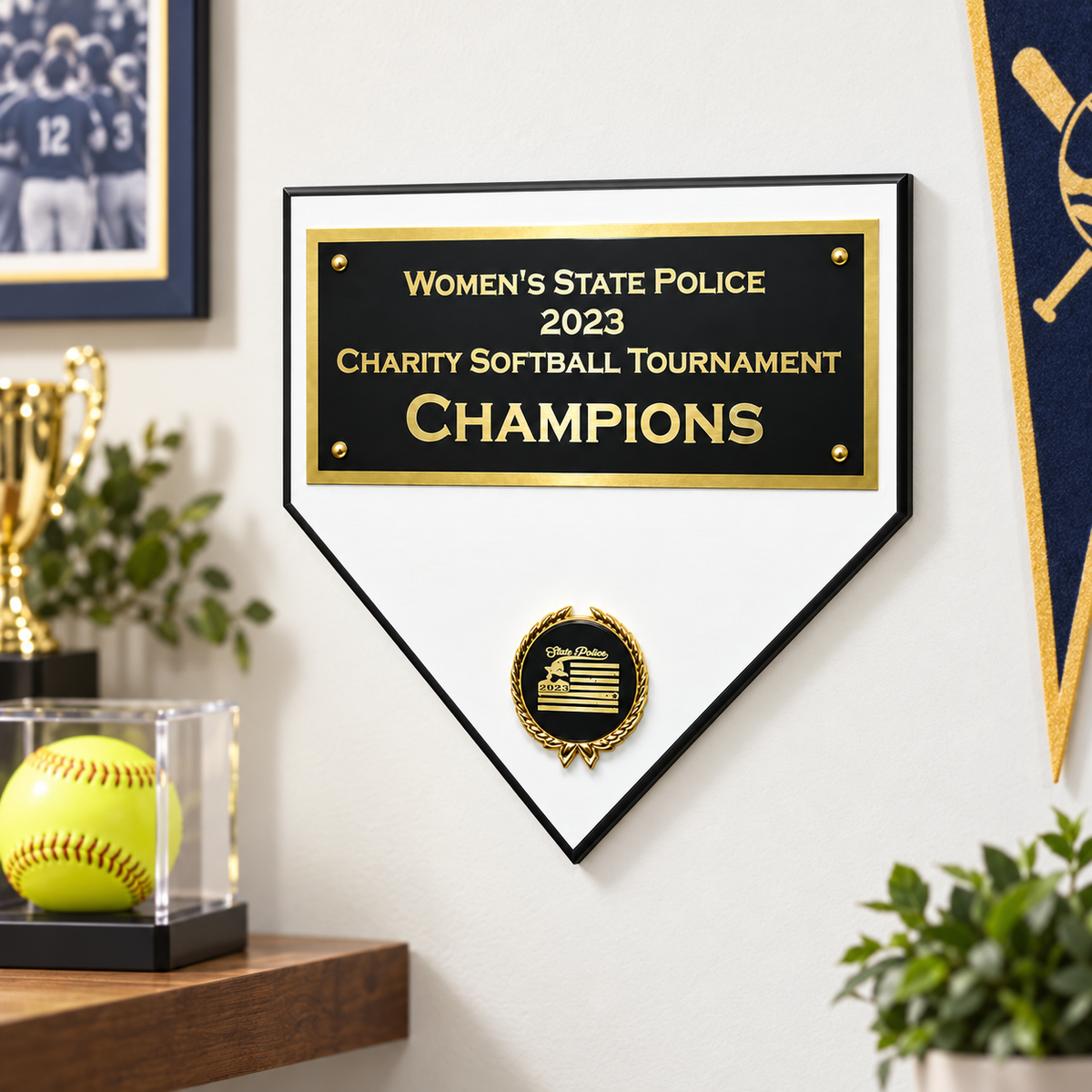 Home Plate Plaque with Plate