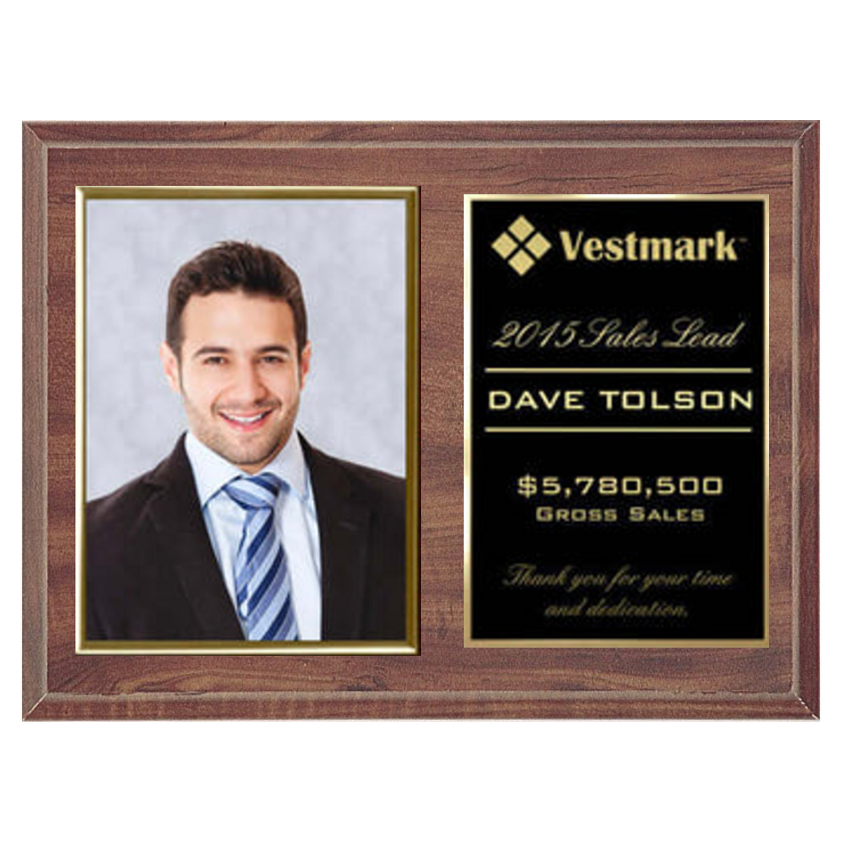 Landscape Gold Frame Plaque with Portrait Photo