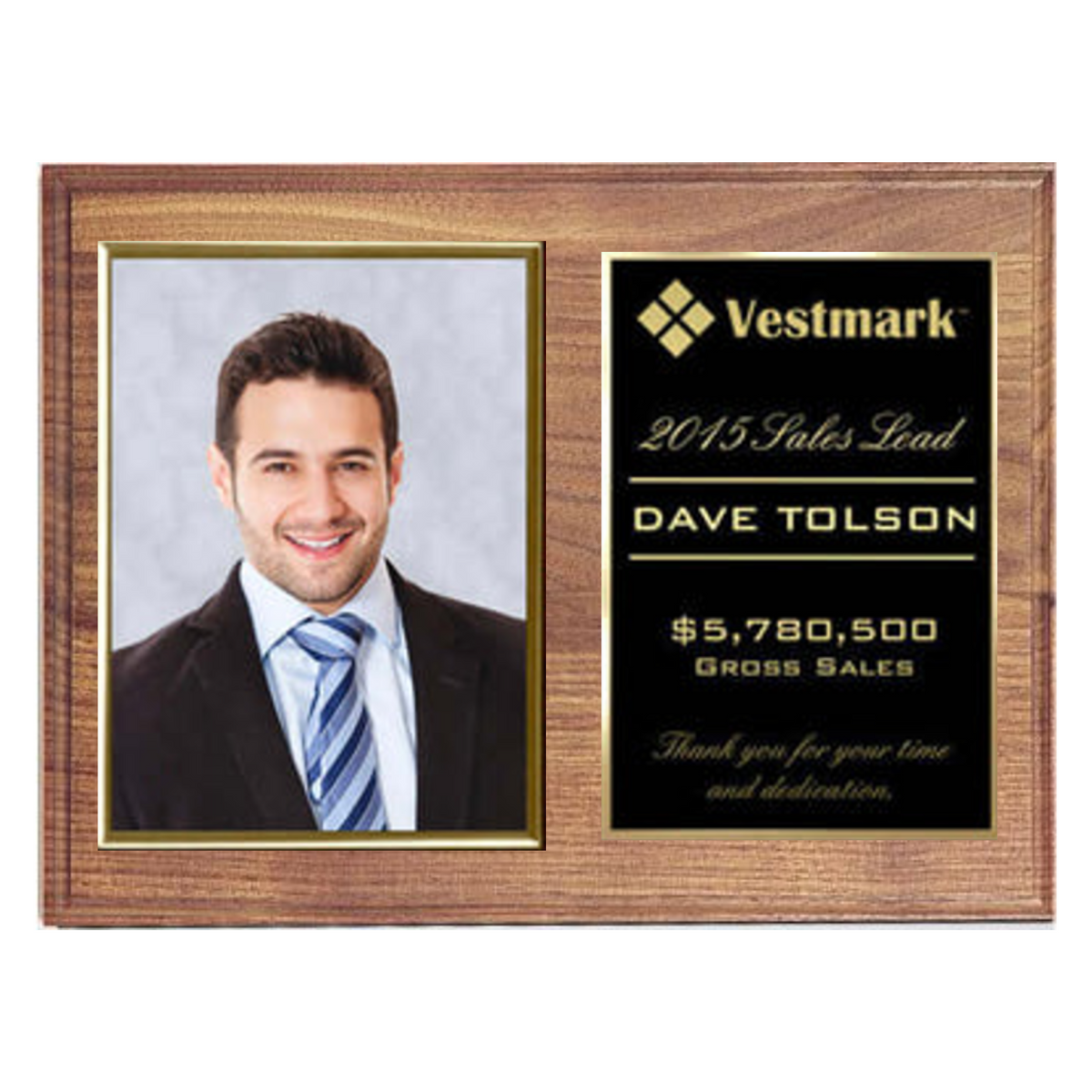 Landscape Gold Frame Plaque with Portrait Photo
