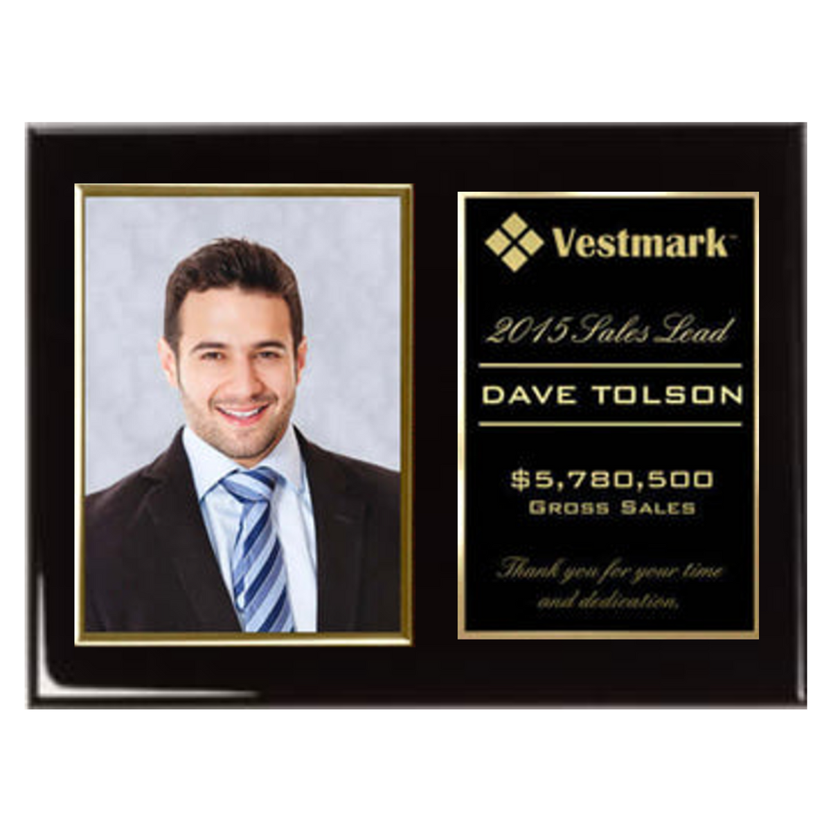 Landscape Gold Frame Plaque with Portrait Photo