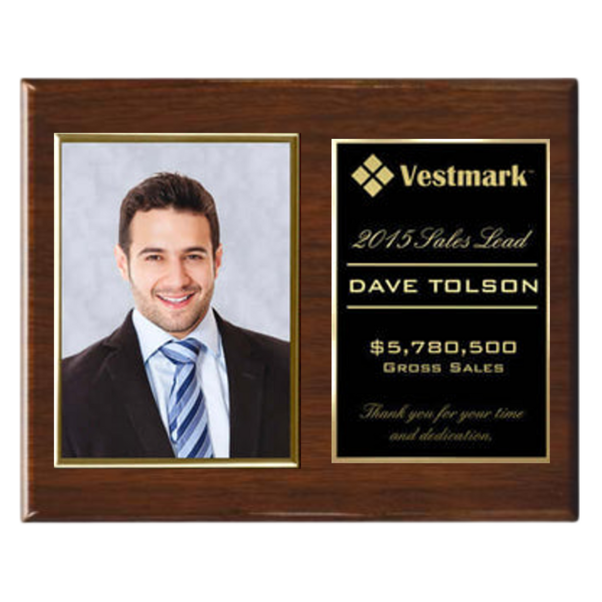Landscape Gold Frame Plaque with Portrait Photo