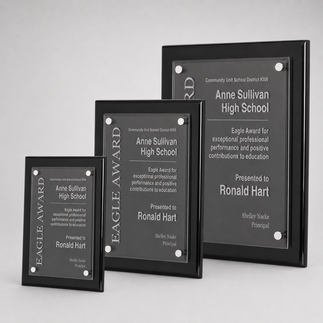 Black Piano-Finish Floating Acrylic Plaque
