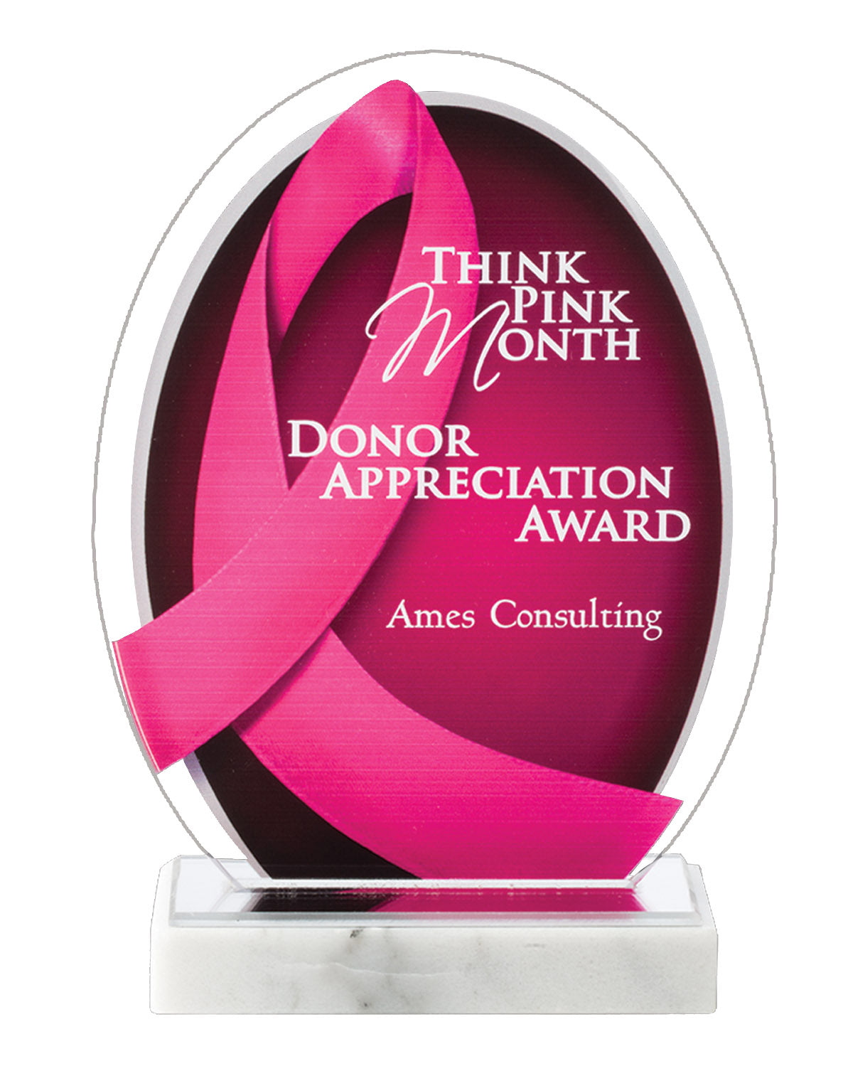 Pink Ribbon Acrylic Award