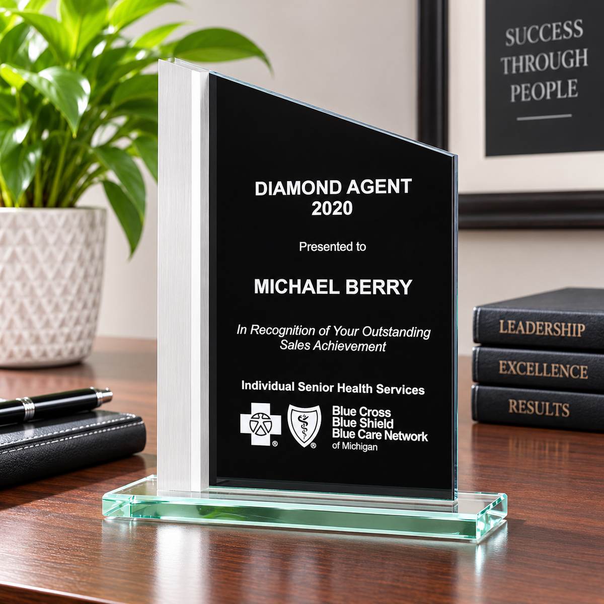 Zenith Black Silkscreened Glass Award