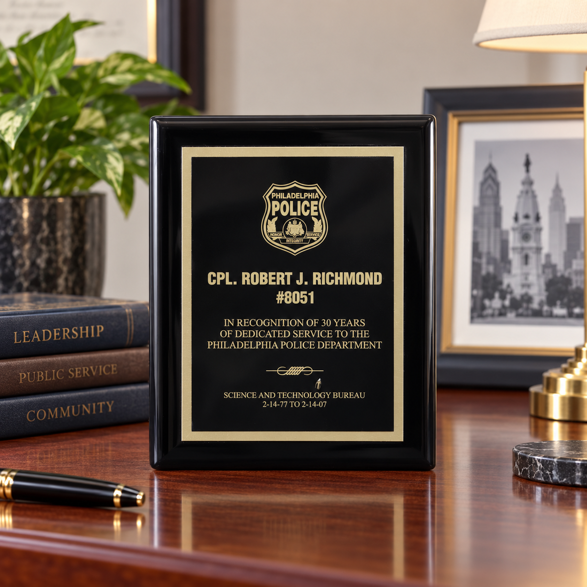 Executive Ebony Piano Finish Plaque