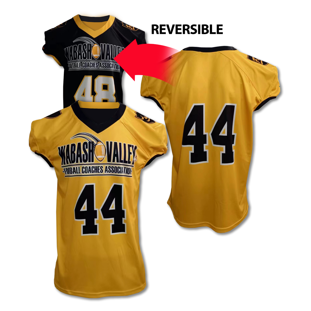 Custom Sublimated Men's & Youth Reversible V-Neck Football Jersey — supplier alternate design