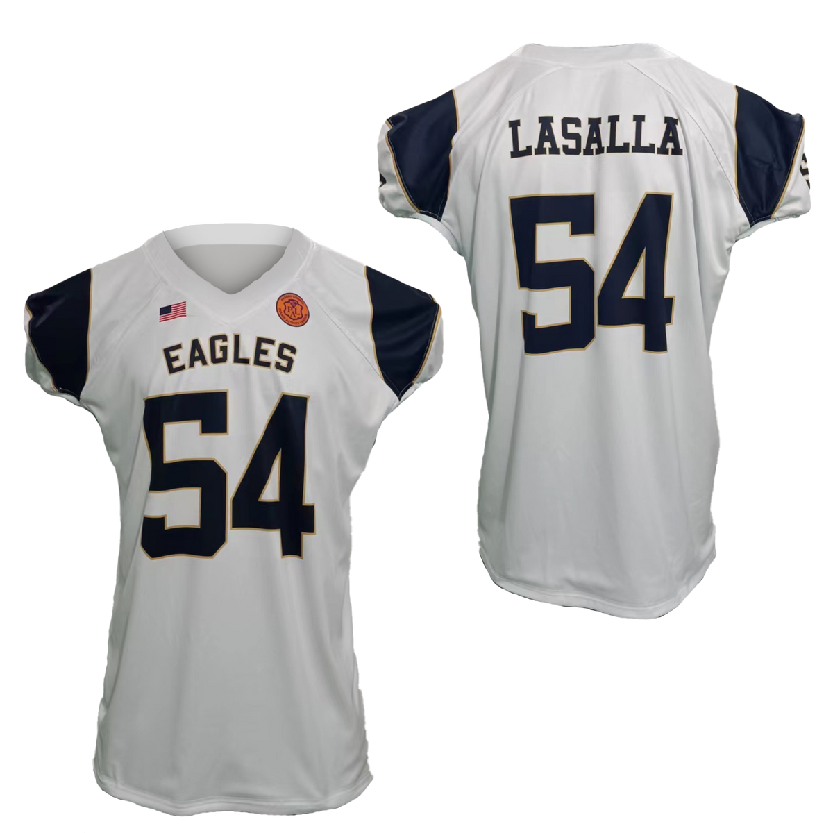 Custom Sublimated Men's & Youth V-Neck Football Jersey — supplier alternate design