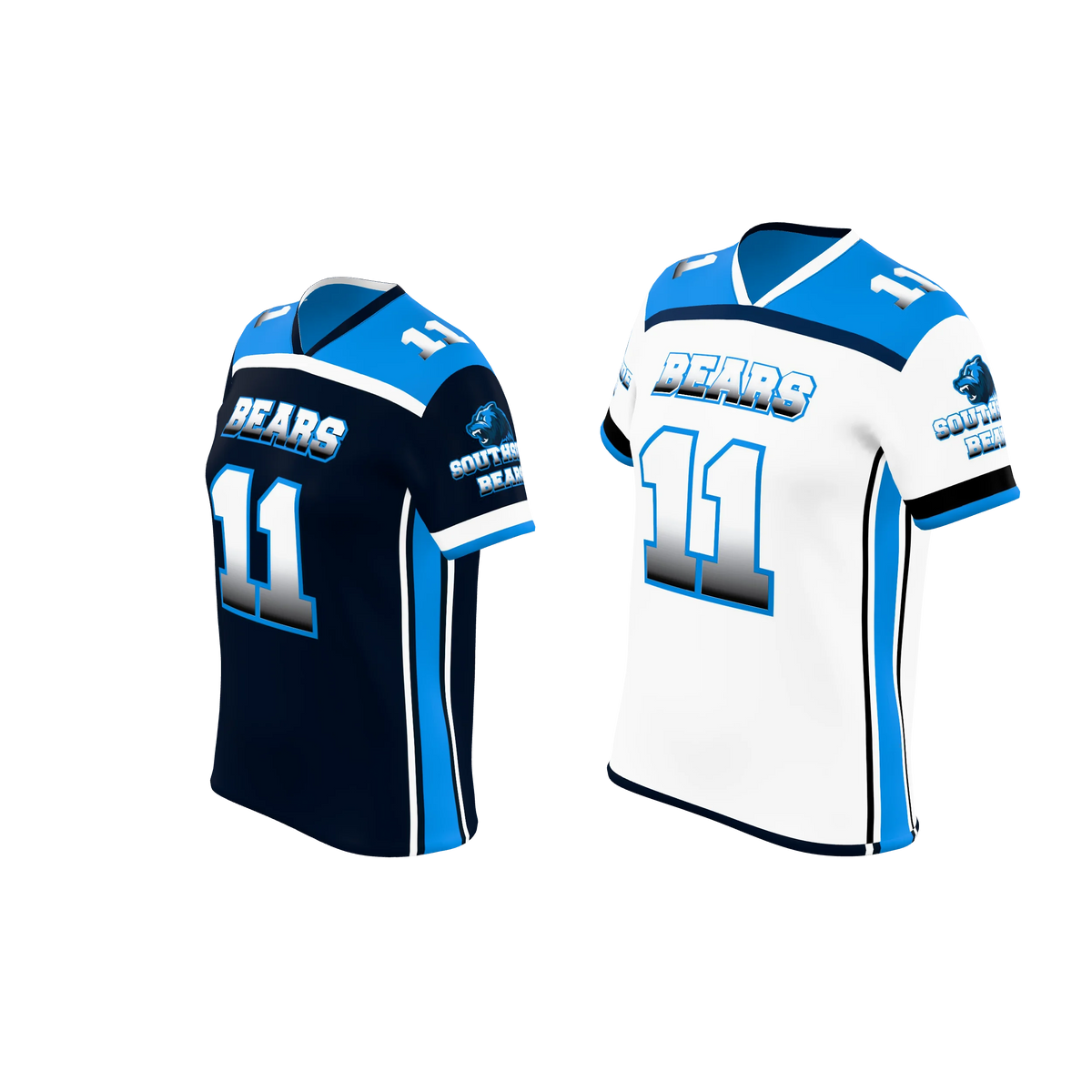 Custom Sublimated Women's & Girls' Single-Ply Reversible Football Fan Jersey — supplier view 2
