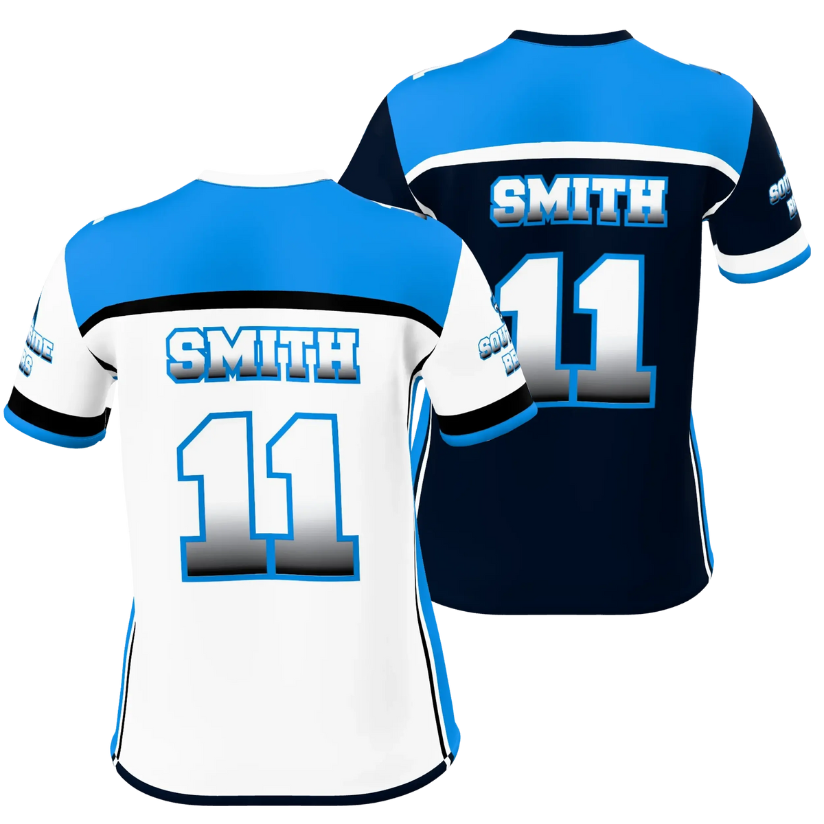 Custom Sublimated Women's & Girls' Single-Ply Reversible Football Fan Jersey — supplier view 10