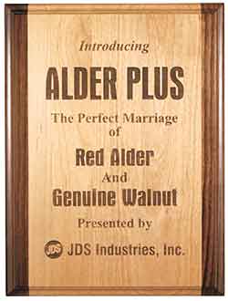 Genuine Red Alder and Walnut Laser Engraved Plaque
