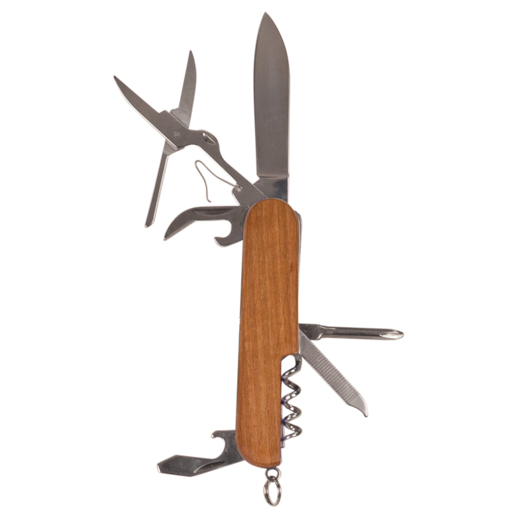 Wooden 8-Function Multi-Tool Pocket Knife