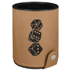 Laserable Leatherette Dice Cup with 5 Dice