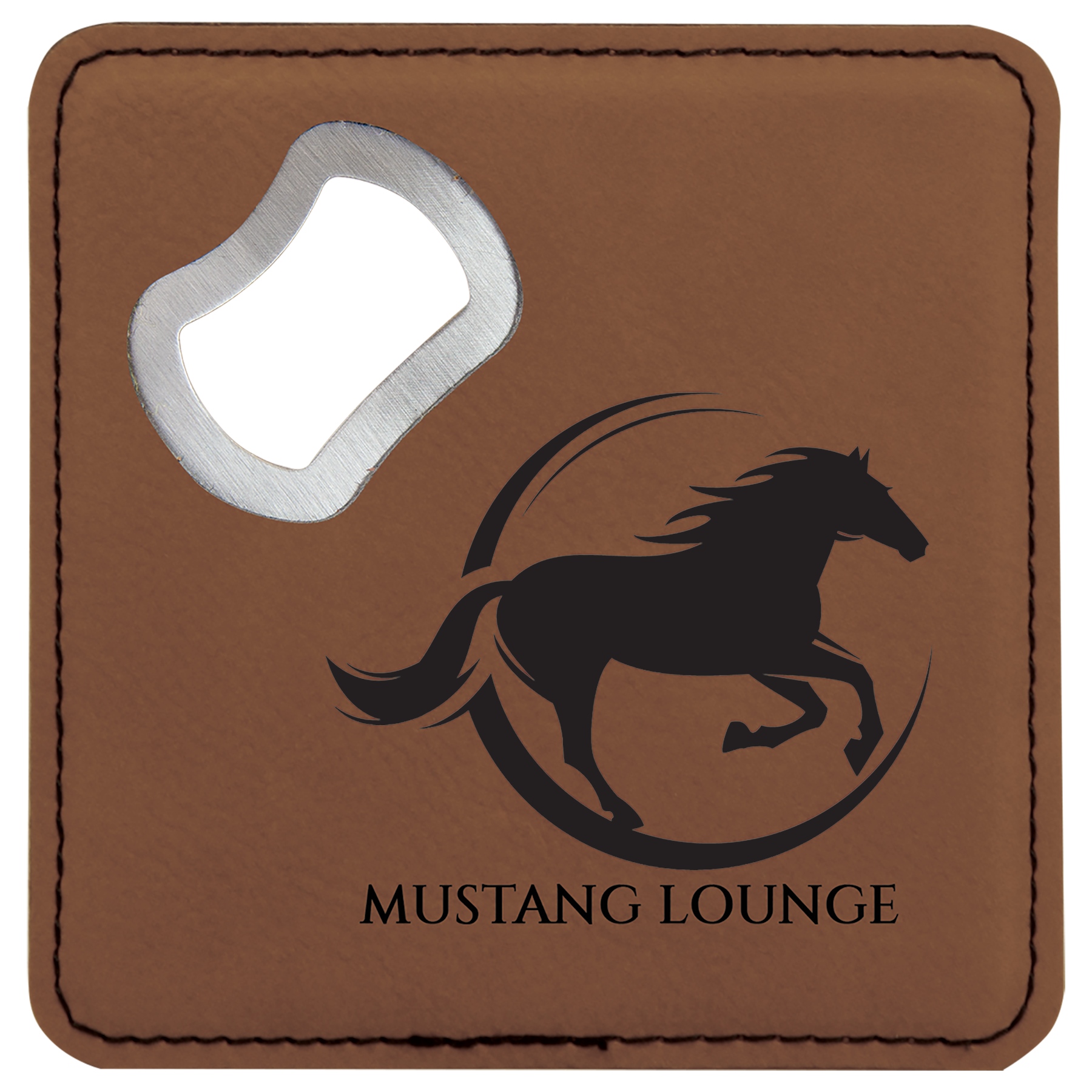Leatherette Bottle Opener Coaster