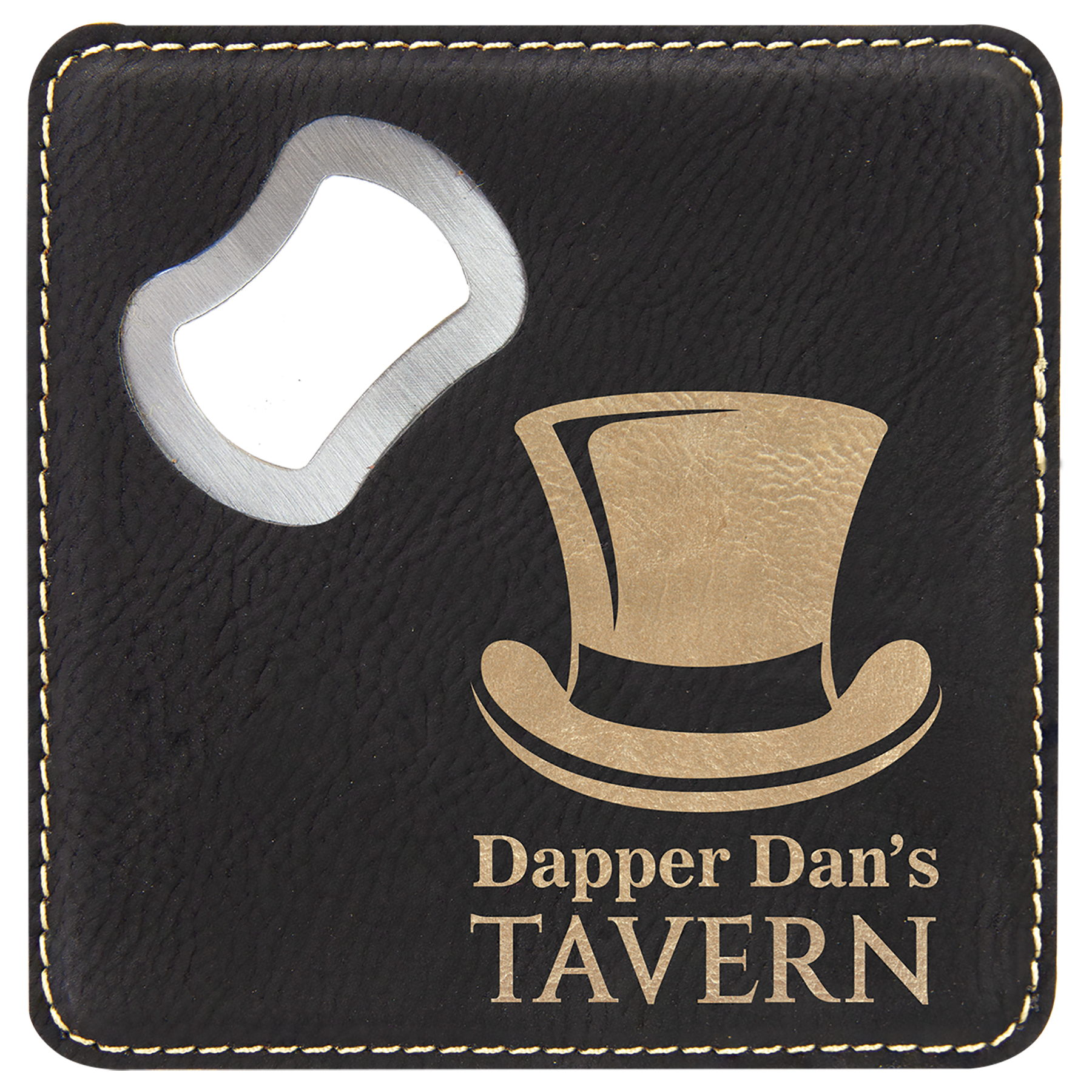 Leatherette Bottle Opener Coaster