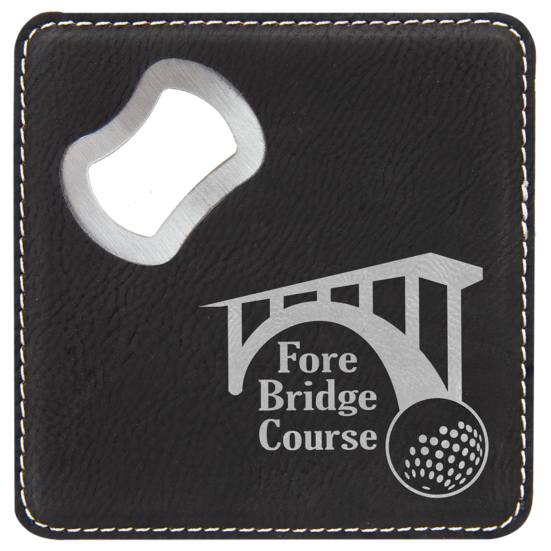 Leatherette Bottle Opener Coaster