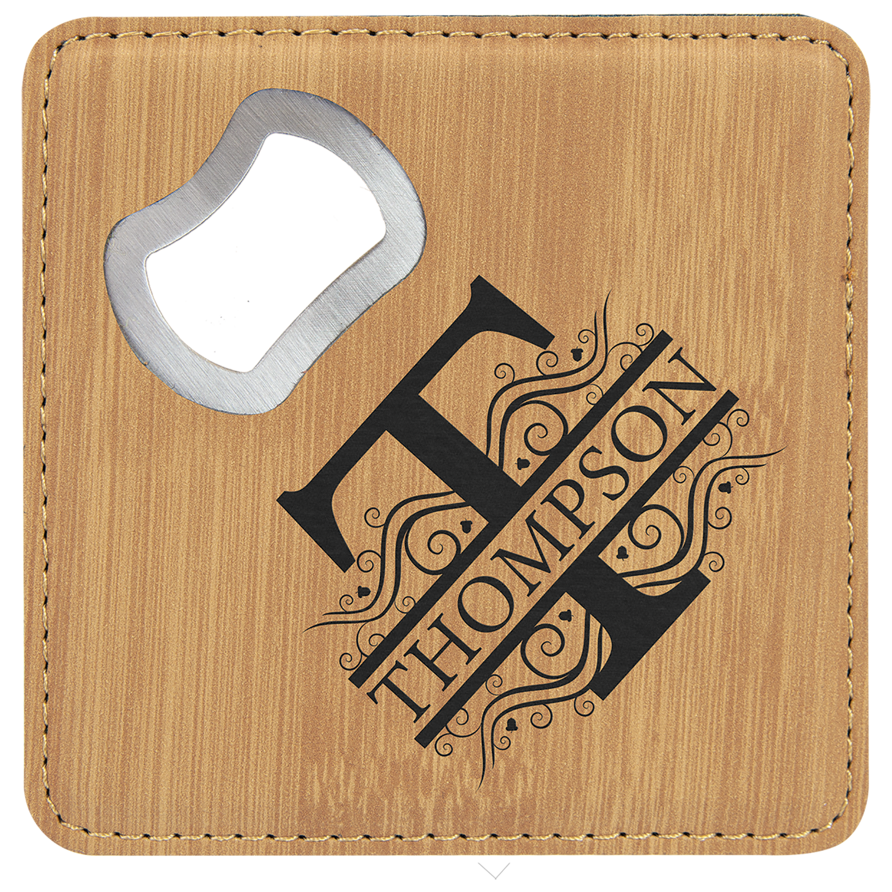 Leatherette Bottle Opener Coaster