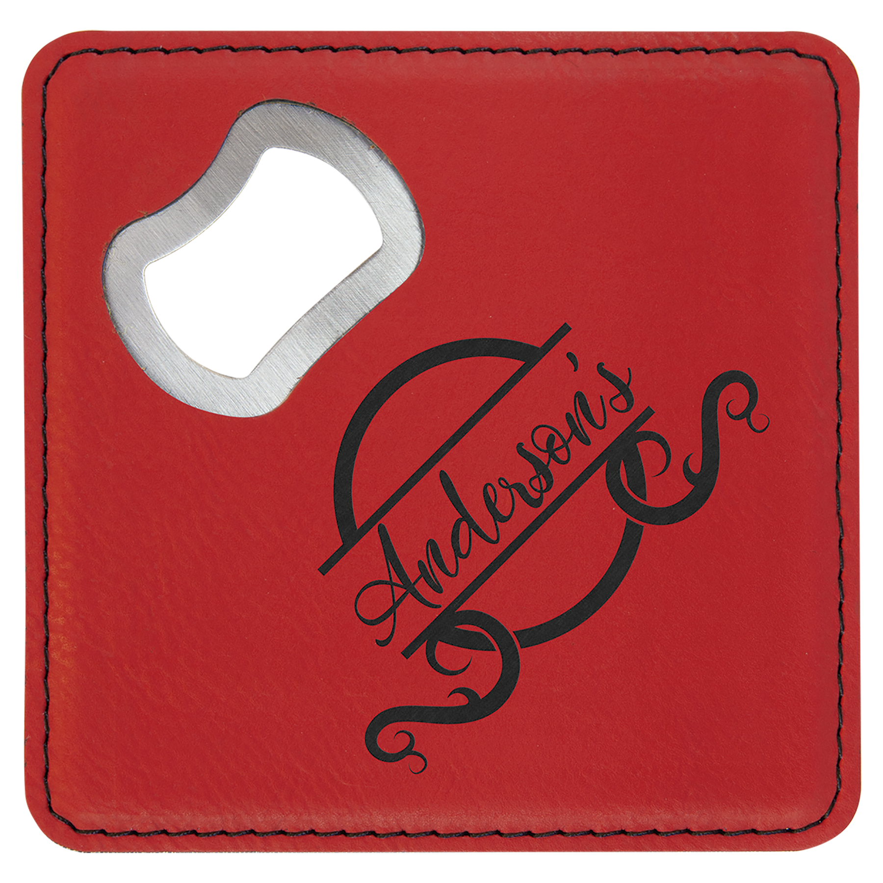 Leatherette Bottle Opener Coaster