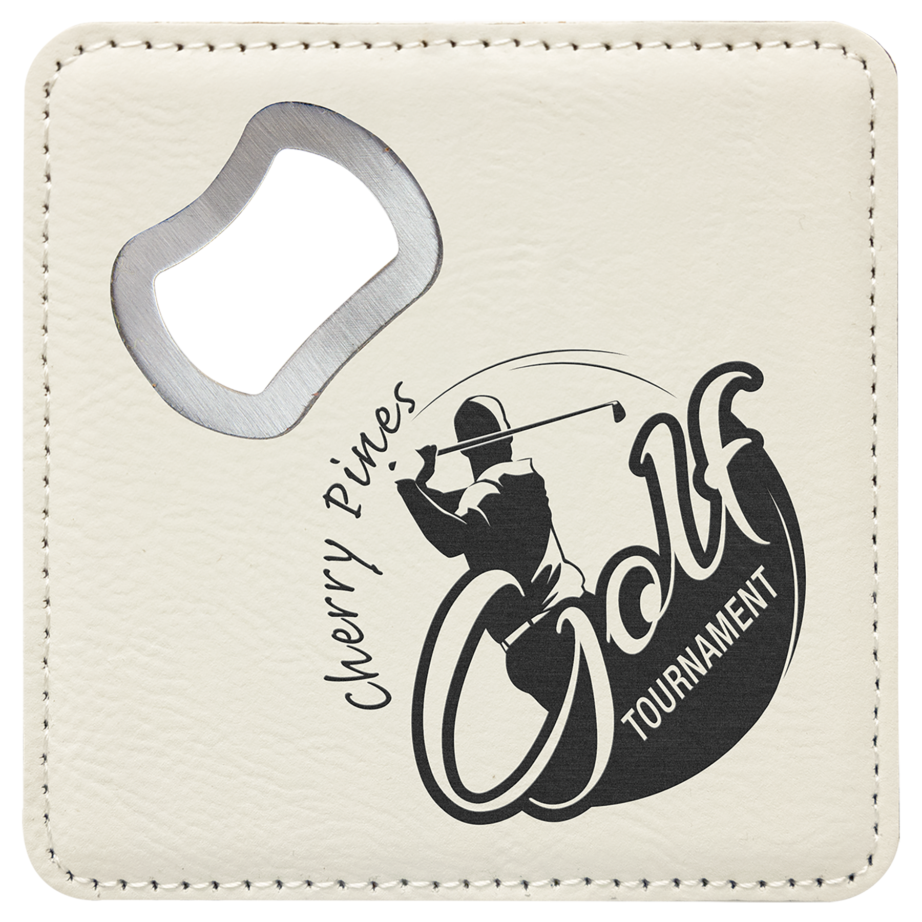 Leatherette Bottle Opener Coaster