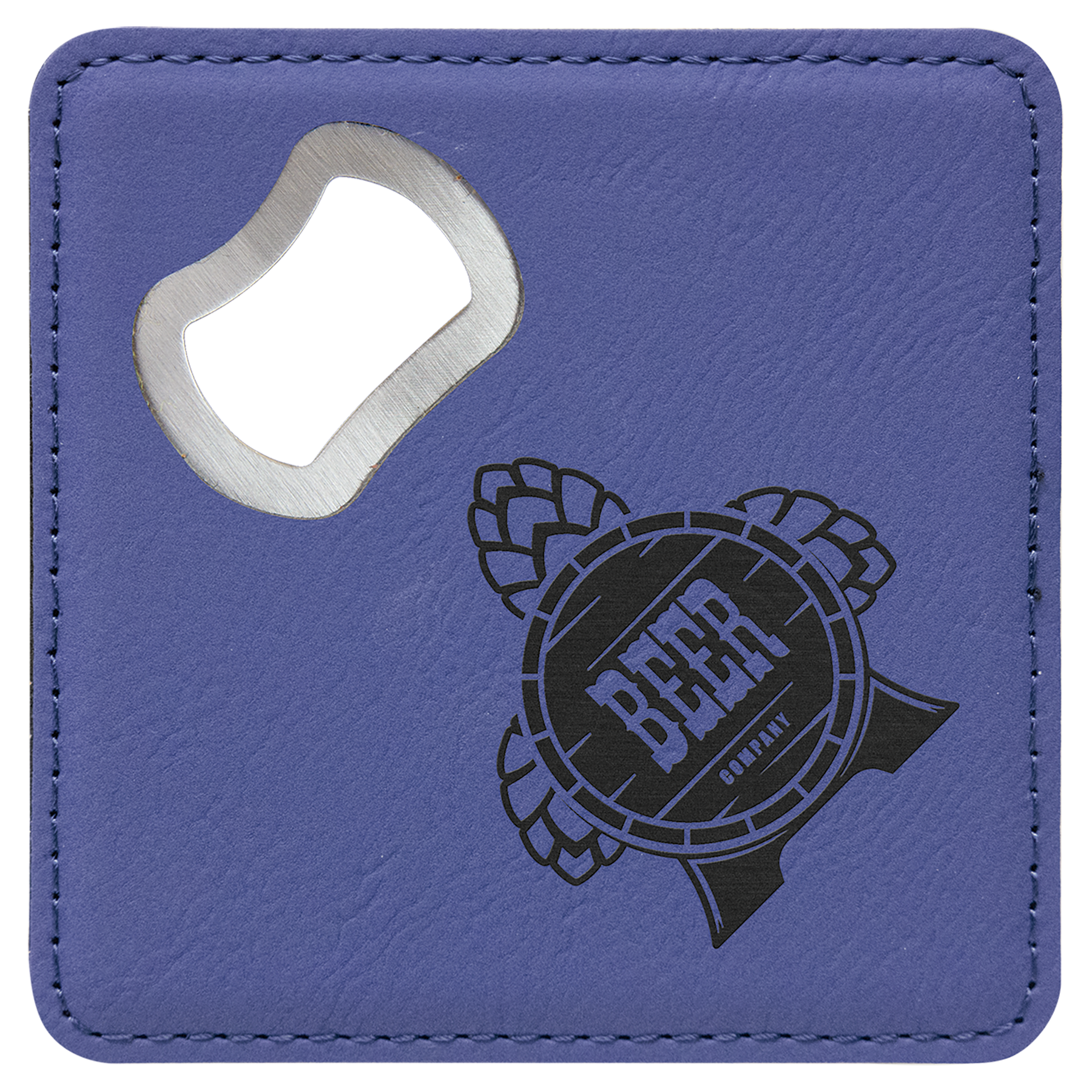 Leatherette Bottle Opener Coaster