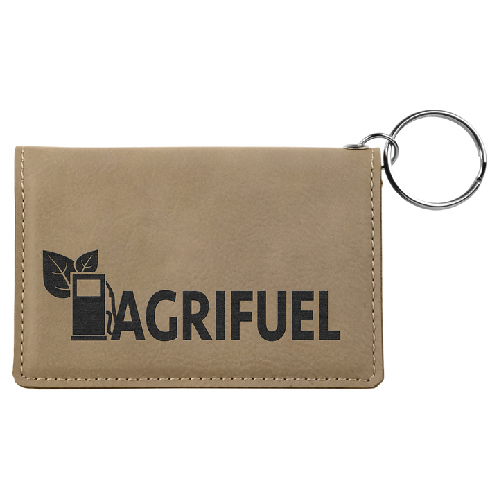 Leatherette ID Holder Keychain