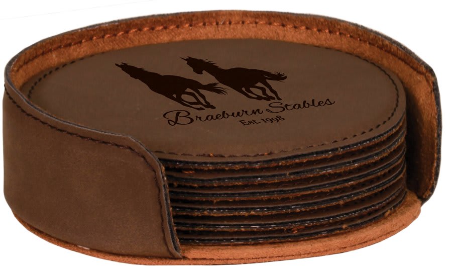 Leatherette Coaster Set