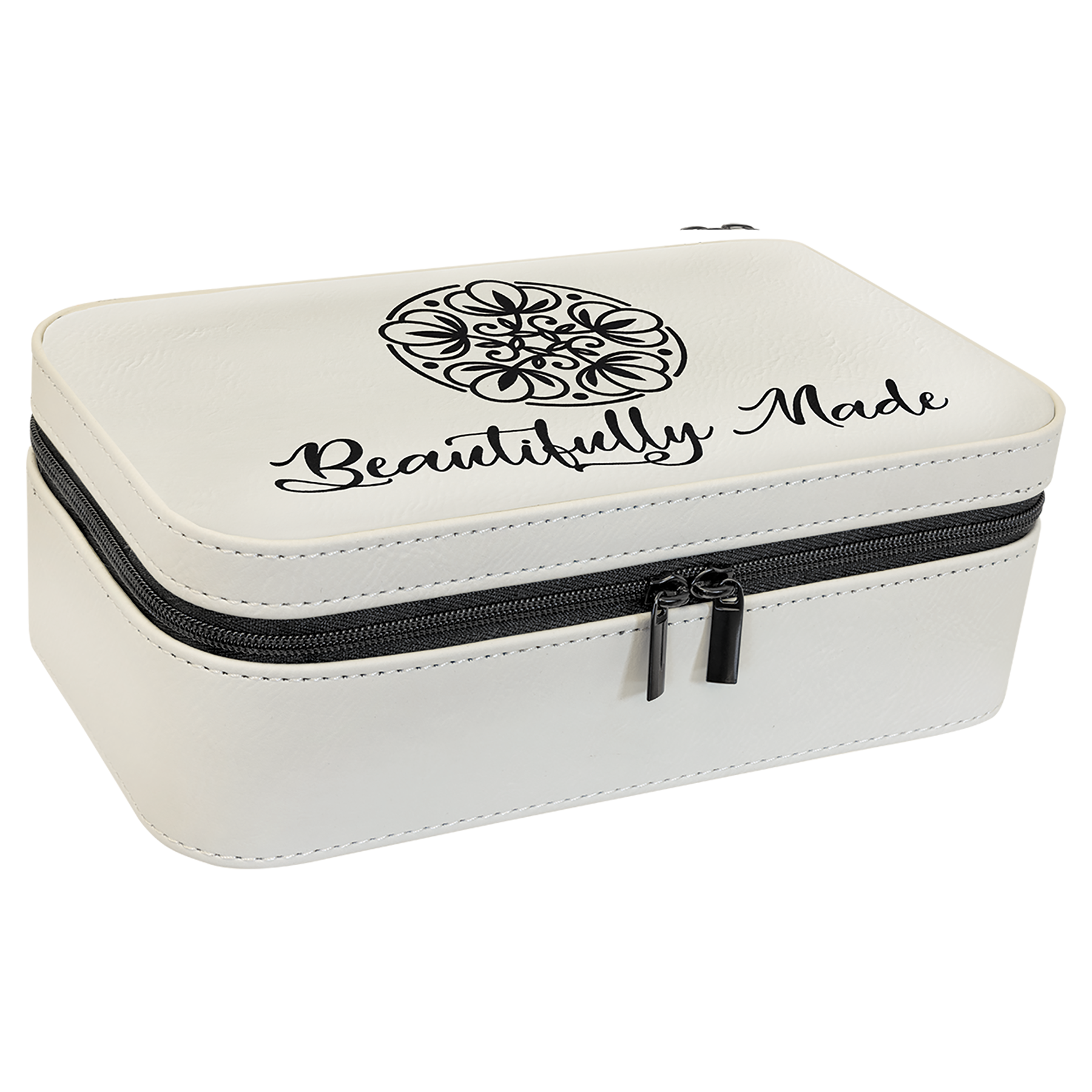 Laserable Leatherette Travel Jewelry Box