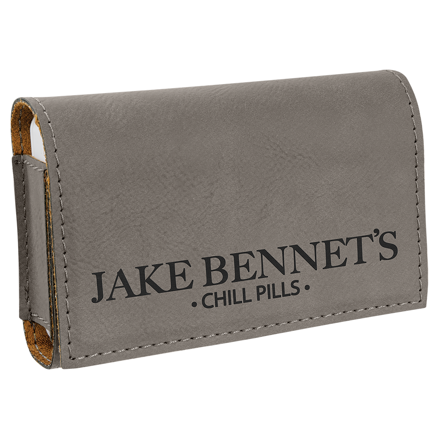 Laserable Leatherette Pill Box with Separate Daily Containers
